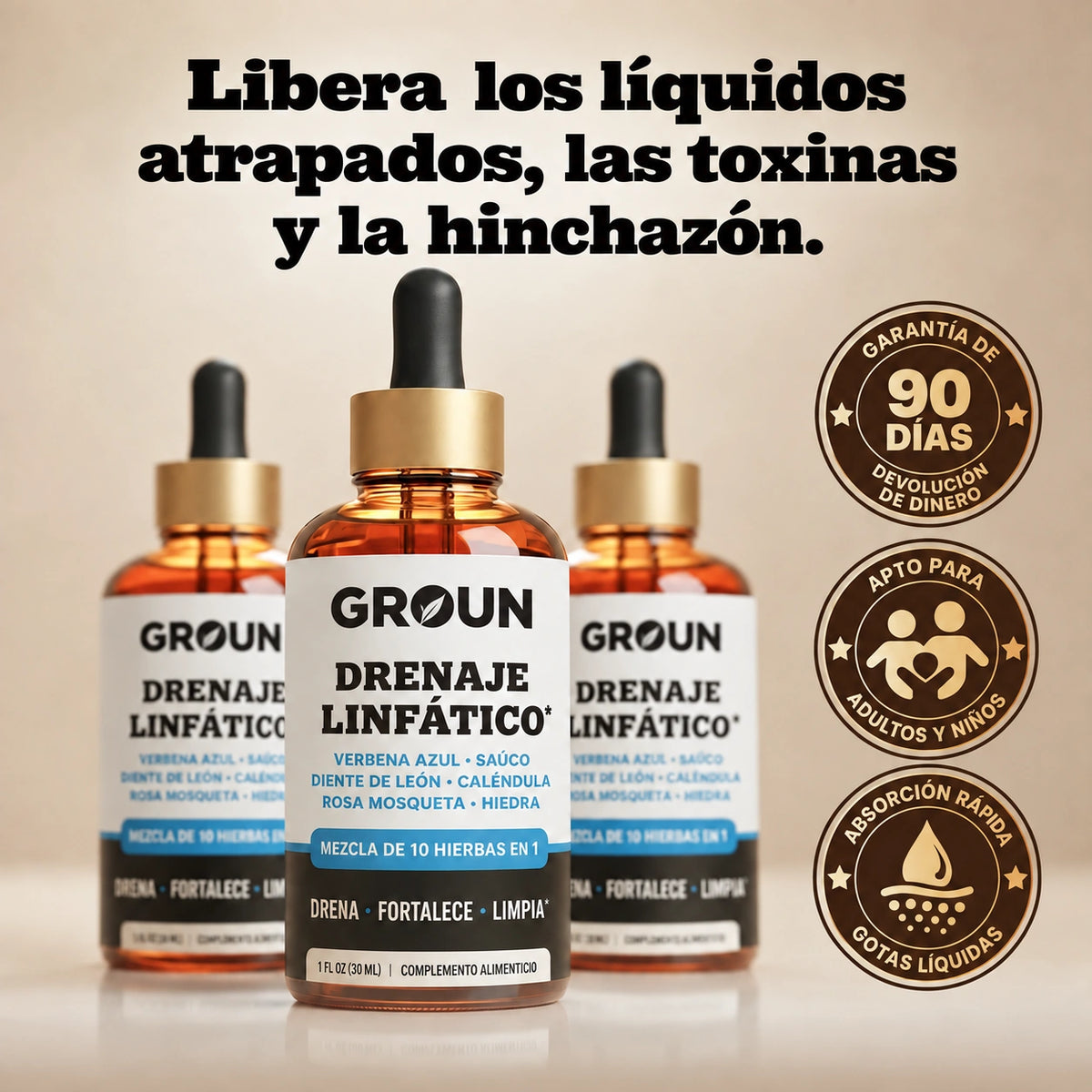 Gotas para el drenaje linfático